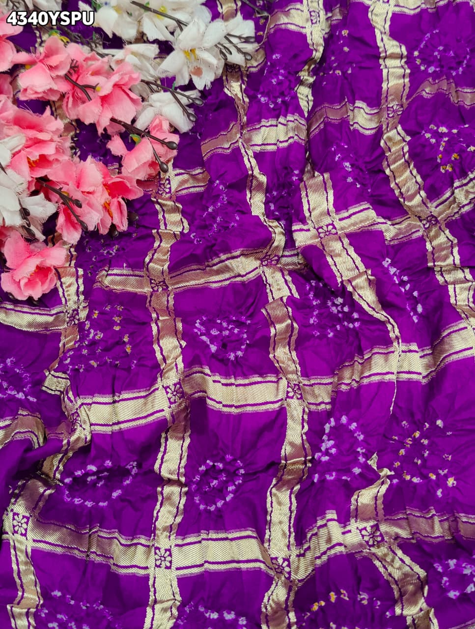 KcPc Royal Semi Gaji Silk Bandhani Saree for Festive WearMSC