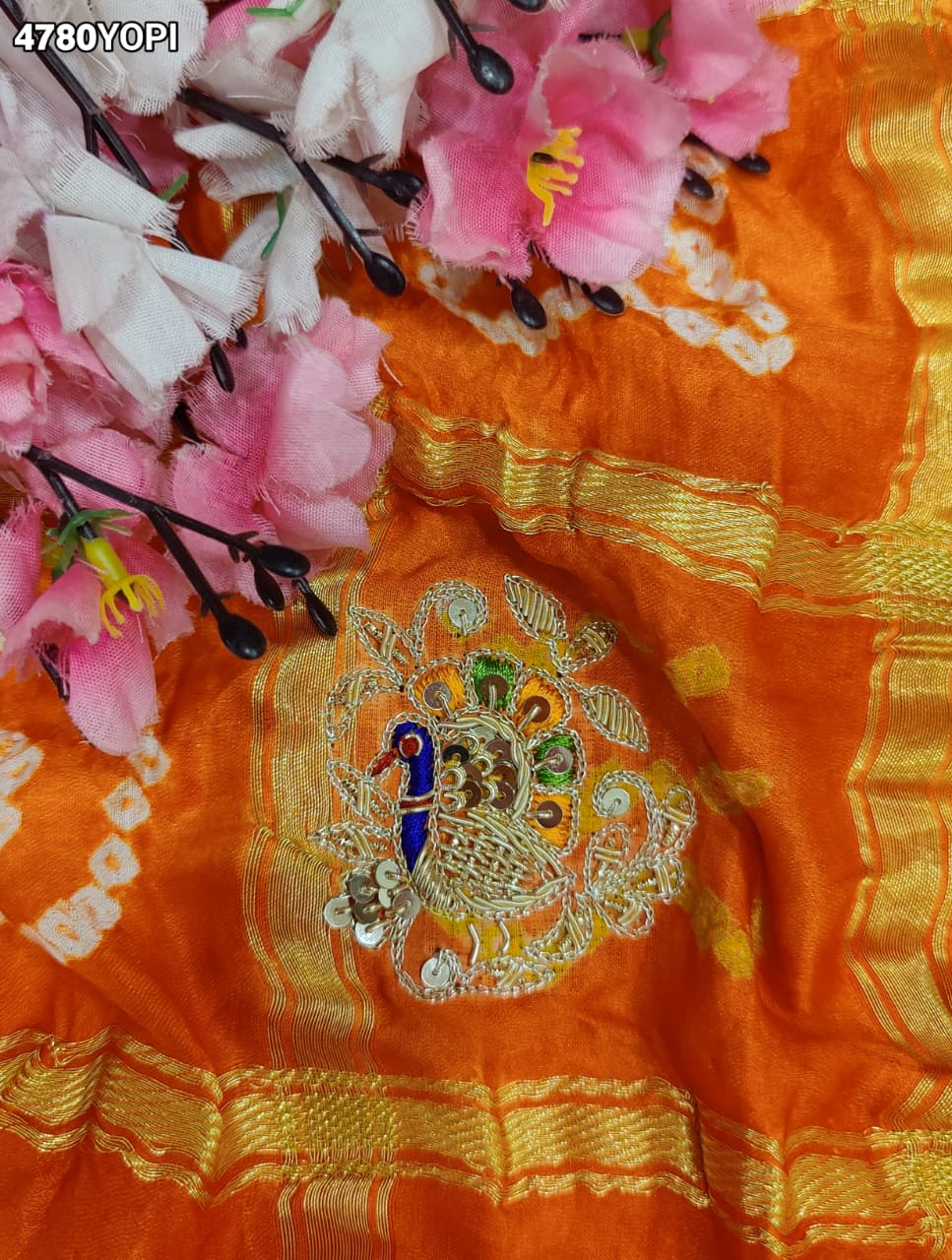 KcPc Royal Gaji Silk Pila Chunri with Zardosi Embroidery MNL
