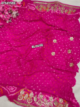 KcPc Premium Bandhani Gaji Silk Saree with Elegant Gota PattiAMT