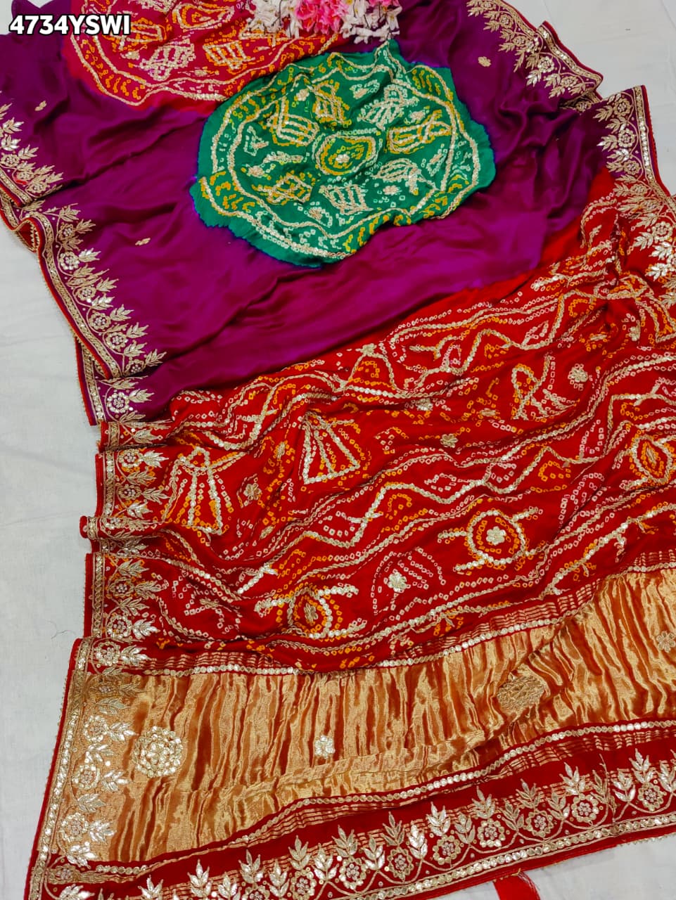 KcPcRoyal Gaji Silk Saree with Gota Patti WorkAMT
