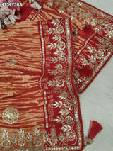 KcPc Designer Gaji Silk Bandhani Saree with Gota Patti AMT