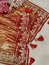 KcPc Premium Gaji Silk Bandhani Saree with Gota Patti WorkAMT
