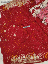 KcPc Premium Gaji Silk Bandhani Saree with Gota Patti WorkAMT