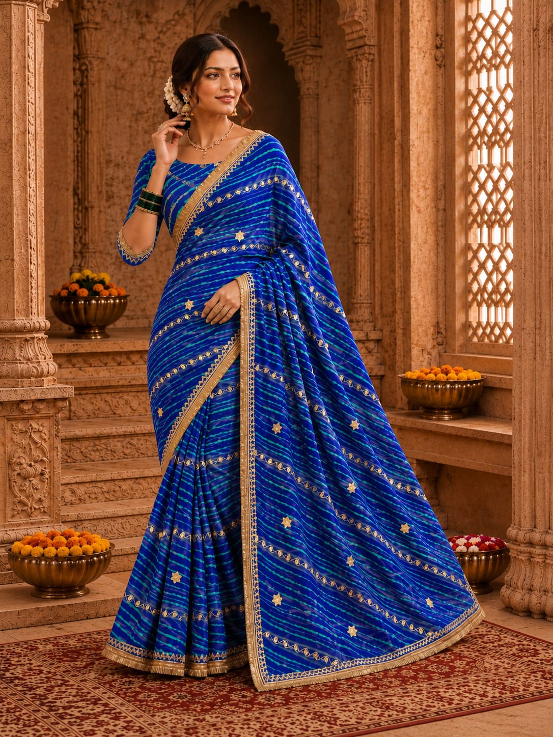 KcPc Designer Gotapatti Work Georgette Leheriya Saree MHS
