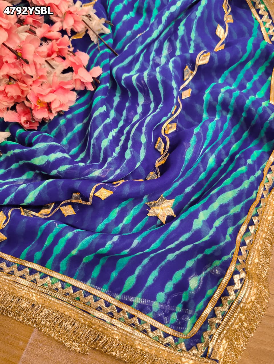 KcPc Designer Gotapatti Work Georgette Leheriya Saree MHS