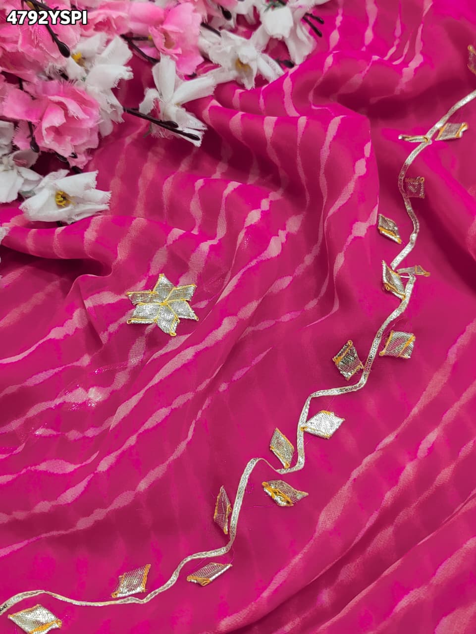 KcPc Traditional Georgette Leheriya Saree for Women MHS