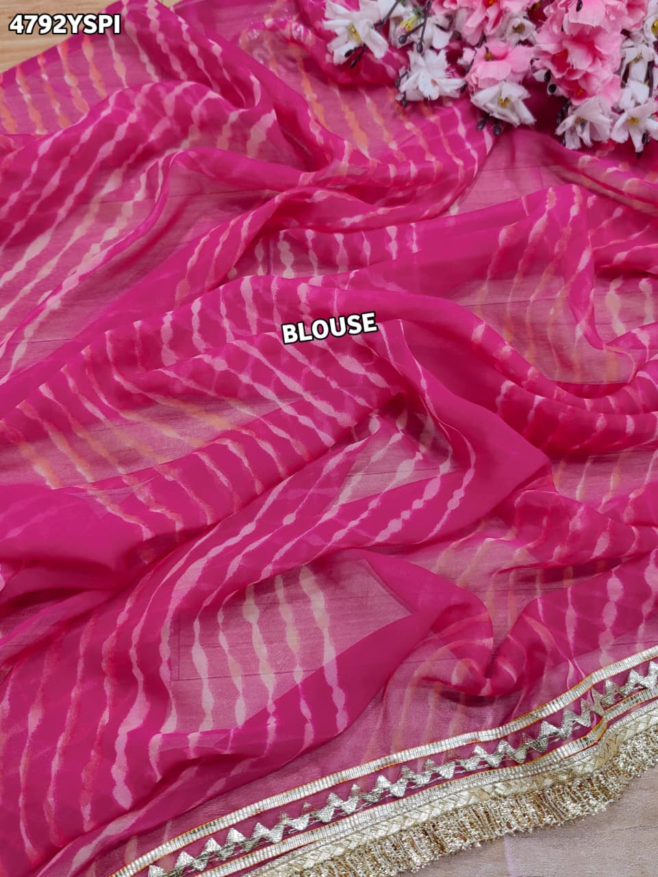 KcPc Traditional Georgette Leheriya Saree for Women MHS