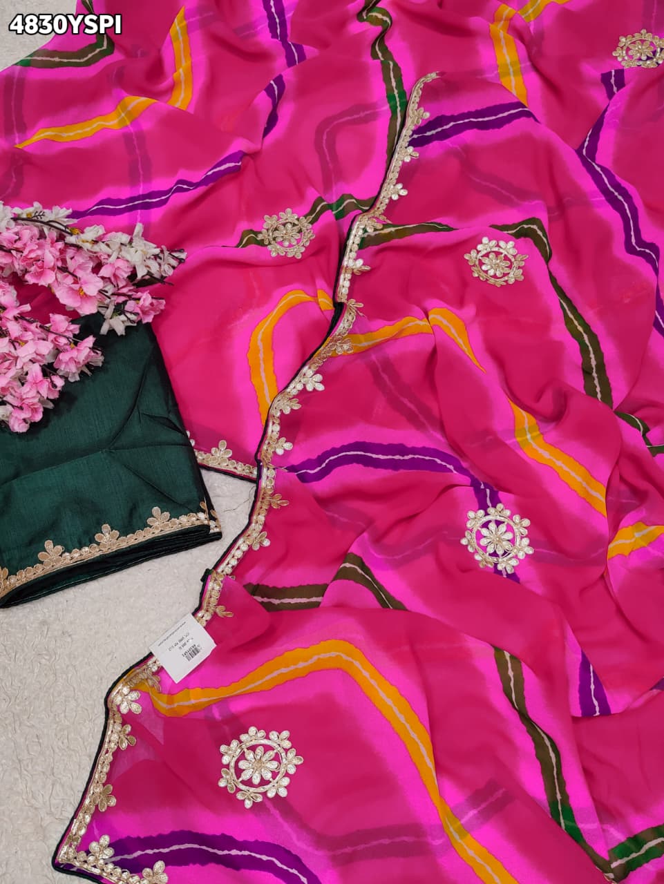 KcPc Traditional Leheriya Style Festive Wear SareesPDM