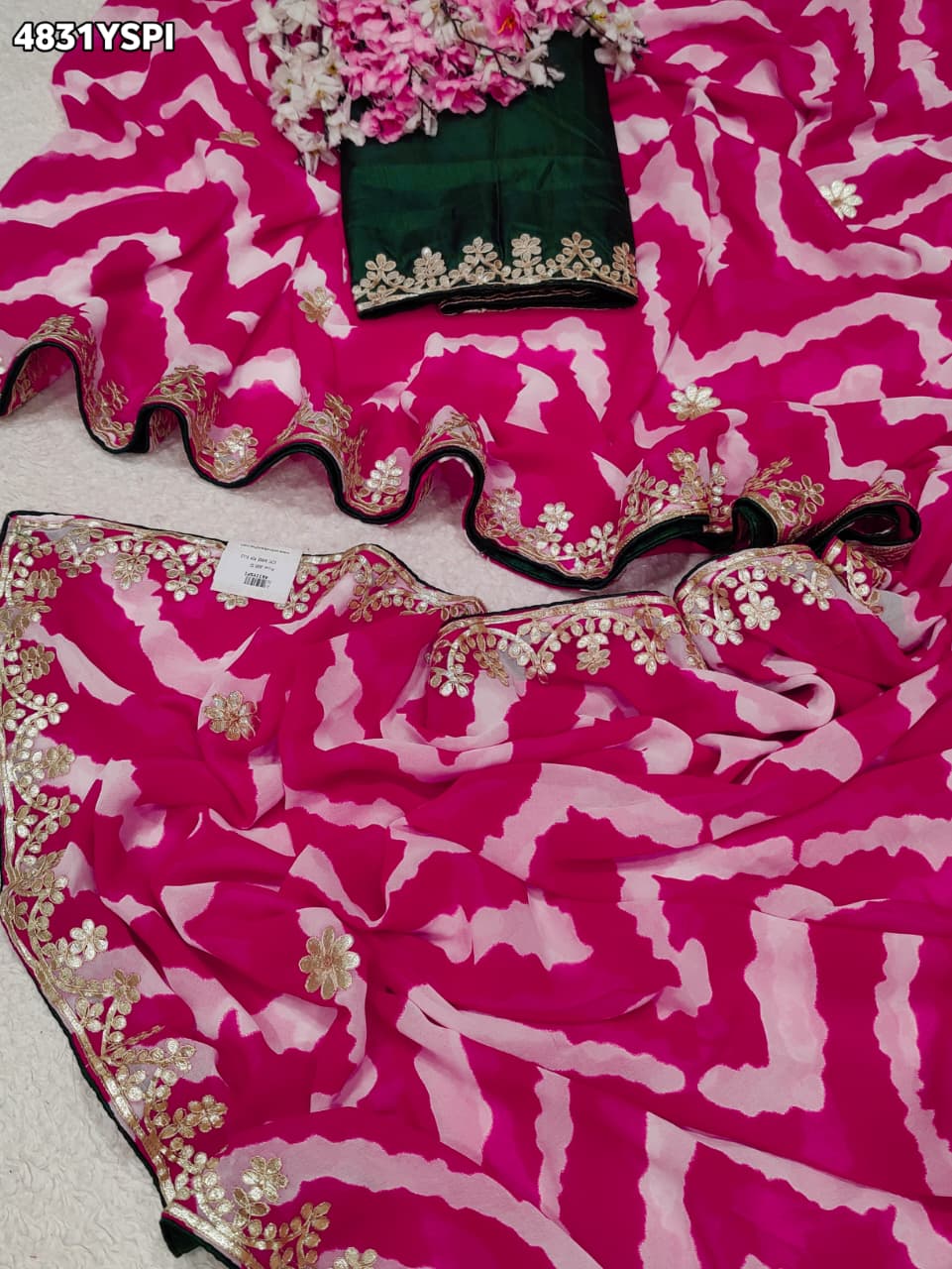 KcPc Latest Leheriya Style Saree Collection for Women