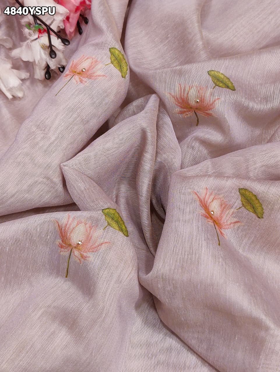 KcPc Premium Cotton Silk Kalamkari Saree with Stone WorkGAN