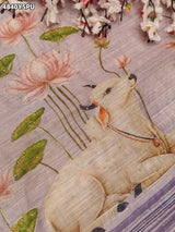 KcPc Premium Cotton Silk Kalamkari Saree with Stone WorkGAN
