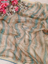 KcPc Designer Cotton Silk Kalamkari Saree with Stone WorkGAN