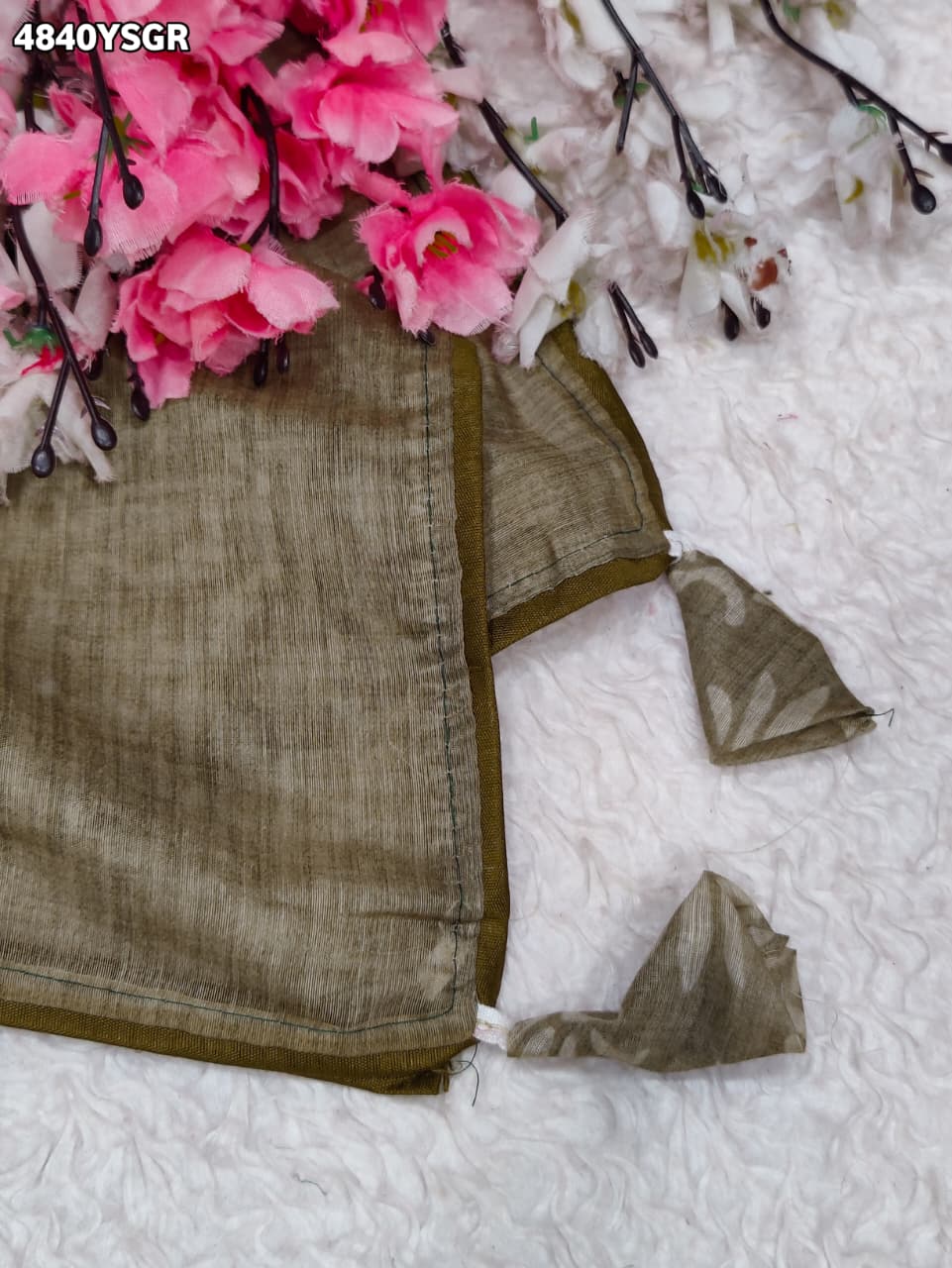 KcPc Designer Stone Work Cotton Silk Kalamkari SareeGAN