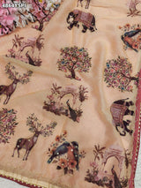 KcPc Premium Georgette Kalamkari Saree with Aari Tari Work GAN