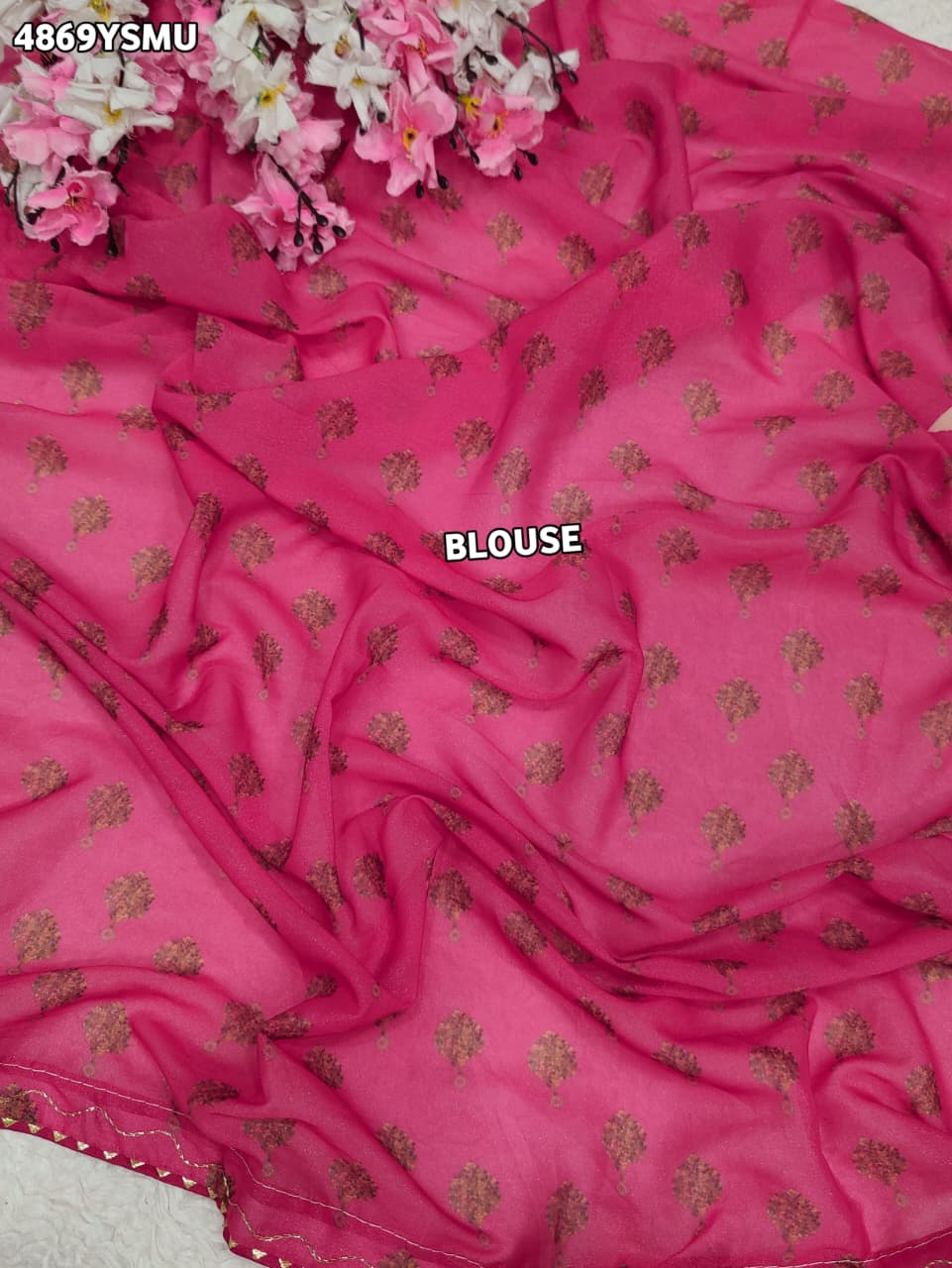 KcPc Premium Georgette Kalamkari Designer Saree with Tari WorkGAN