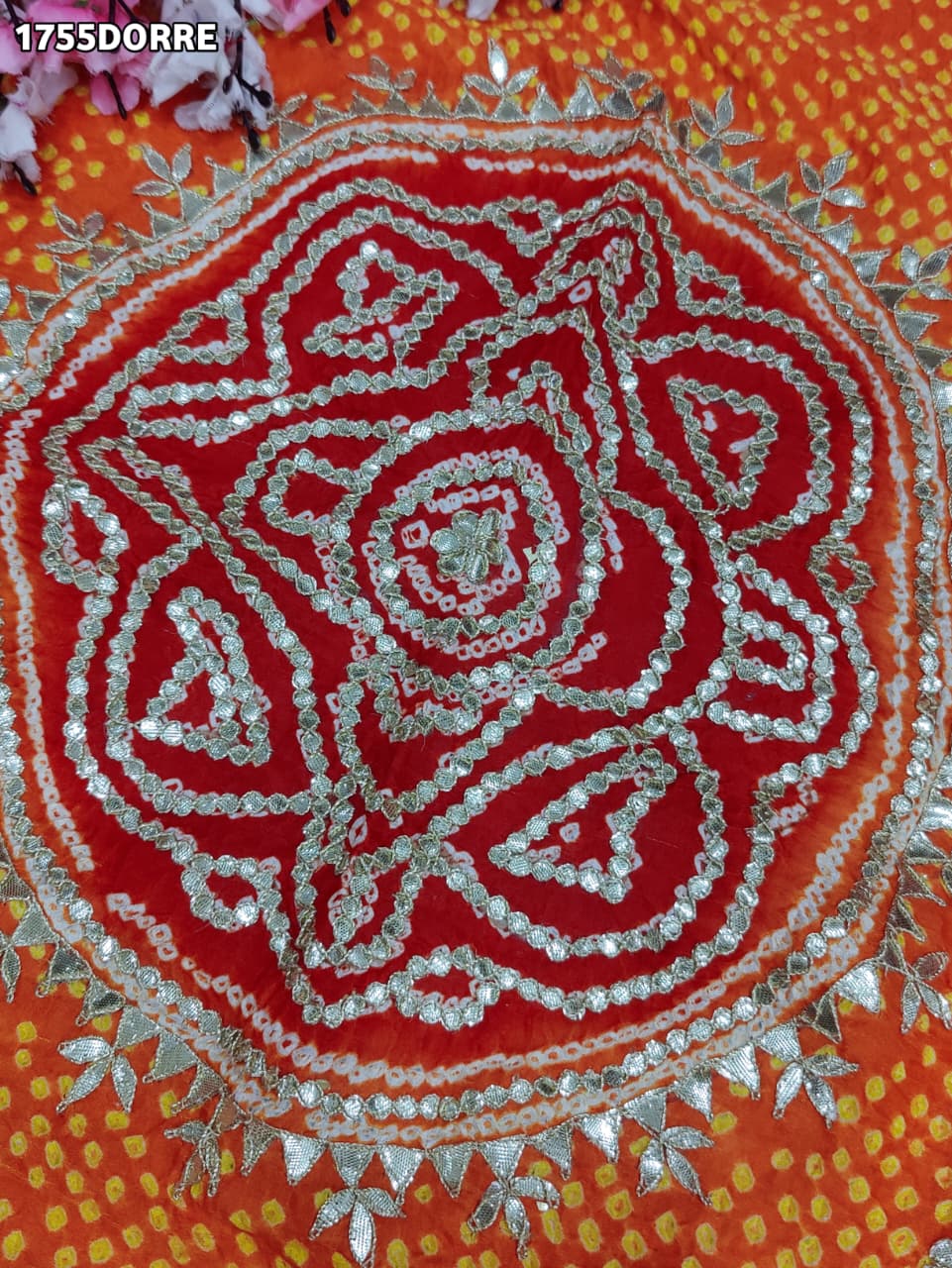 KcPc Pure Gaji Silk Bandhani Dupatta with Gota Patti WorkAMT