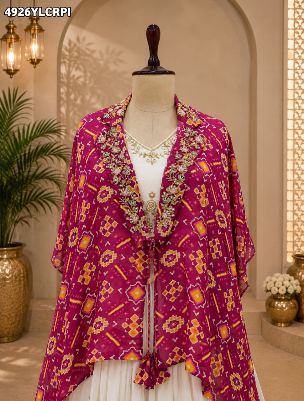 KcPc Chinon Silk Indo Western Lehenga with Cutdana WorkMLML