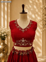 KcPc Chinon Silk Indo Western Lehenga with Cutdana WorkMLML