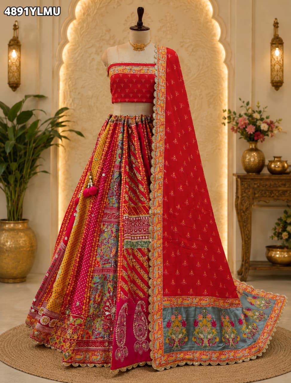KcPc Beautiful Crepe Silk Printed Lehenga for Festive Wear BHUTA