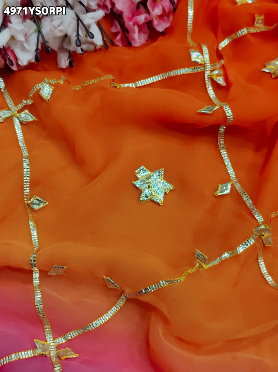 KcPc Georgette Designer Saree with Traditional Gotapatti Work MHS