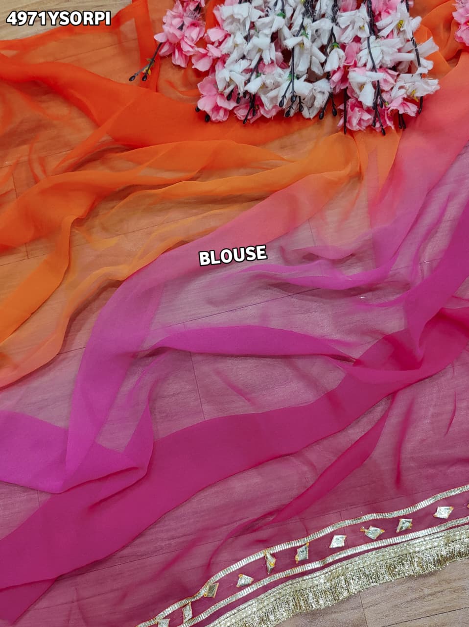 KcPc Georgette Designer Saree with Traditional Gotapatti Work MHS