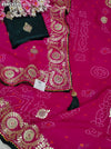 KcPc Georgette Bandhani Saree with Gotapatti Work AFN