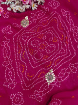 KcPc Georgette Bandhani Saree with Gotapatti Work AFN