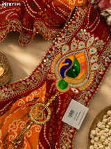 KcPc Georgette Traditional Pila Chunri with Embroidery Work