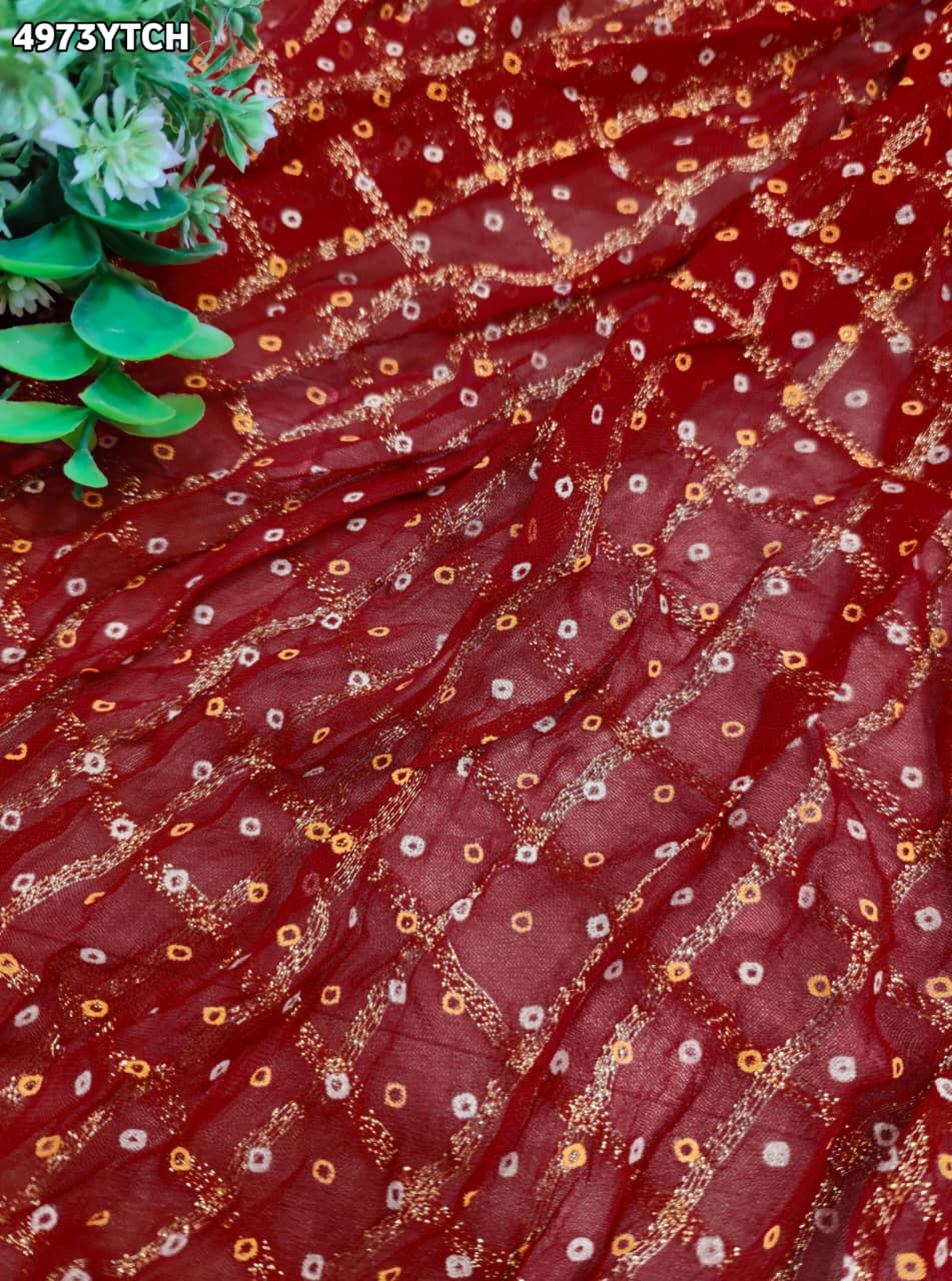 KcPc Georgette Pila Chunri with Beautiful Embroidery Work