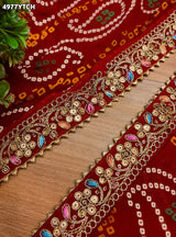 KcPc Stylish Georgette Pila Chunri with Traditional Embroidery Work