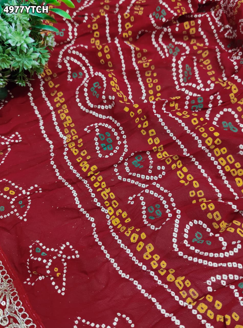 KcPc Stylish Georgette Pila Chunri with Traditional Embroidery Work
