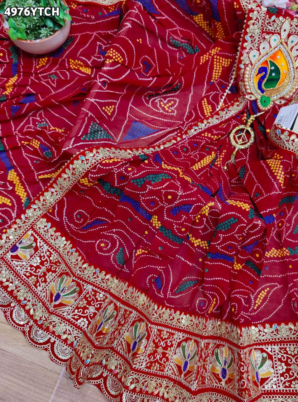 KcPc Premium Georgette Pila Chunri for Festive Occasions