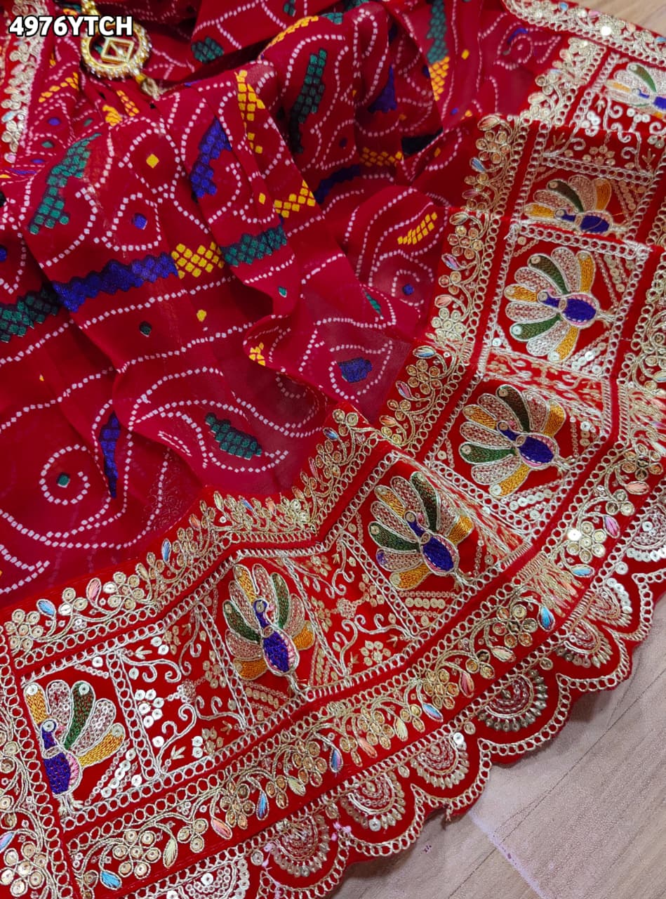 KcPc Premium Georgette Pila Chunri for Festive Occasions