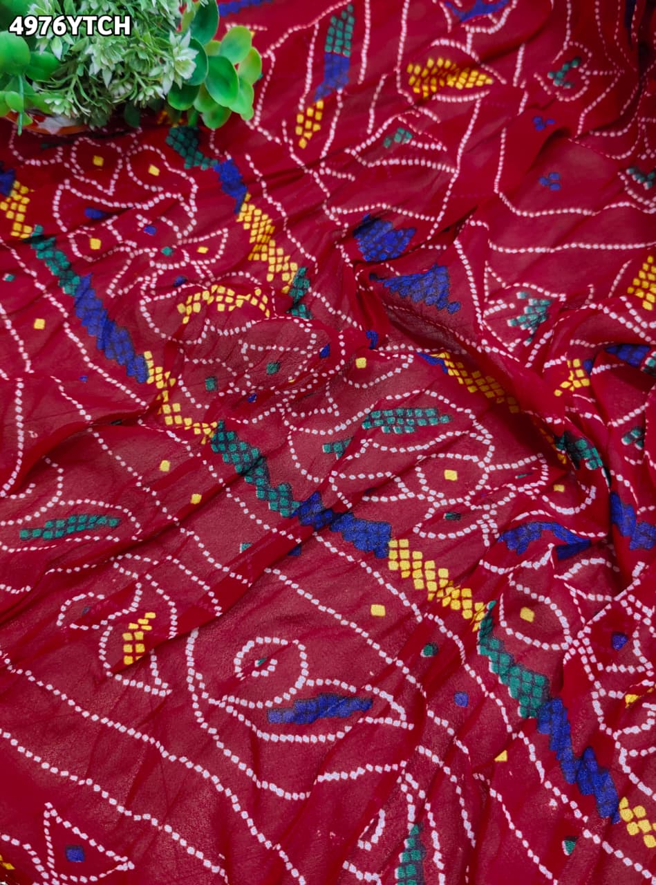 KcPc Premium Georgette Pila Chunri for Festive Occasions