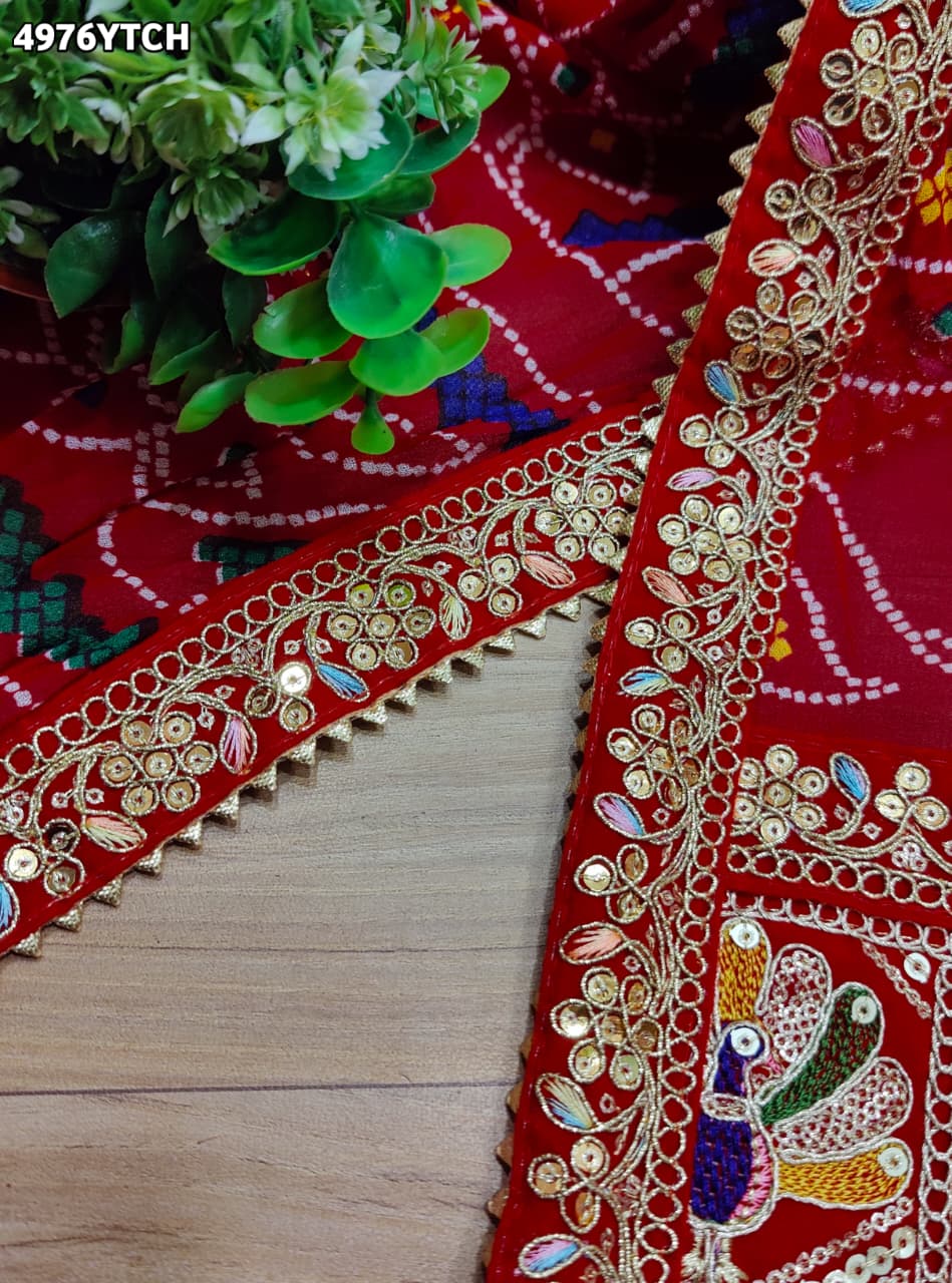 KcPc Premium Georgette Pila Chunri for Festive Occasions