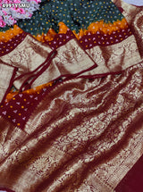 KcPc Designer Viscose Silk Tie-Dye Saree with Zari WorkRBW