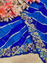 KcPc Premium Georgette Leheriya Saree with Peturn Work SWA