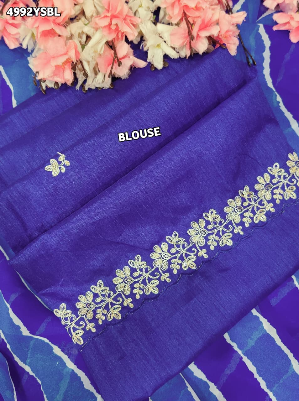 KcPc Premium Georgette Leheriya Saree with Peturn Work SWA