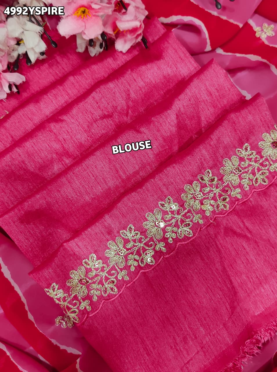 KcPc Designer Georgette Leheriya Saree with Peturn Work SWA