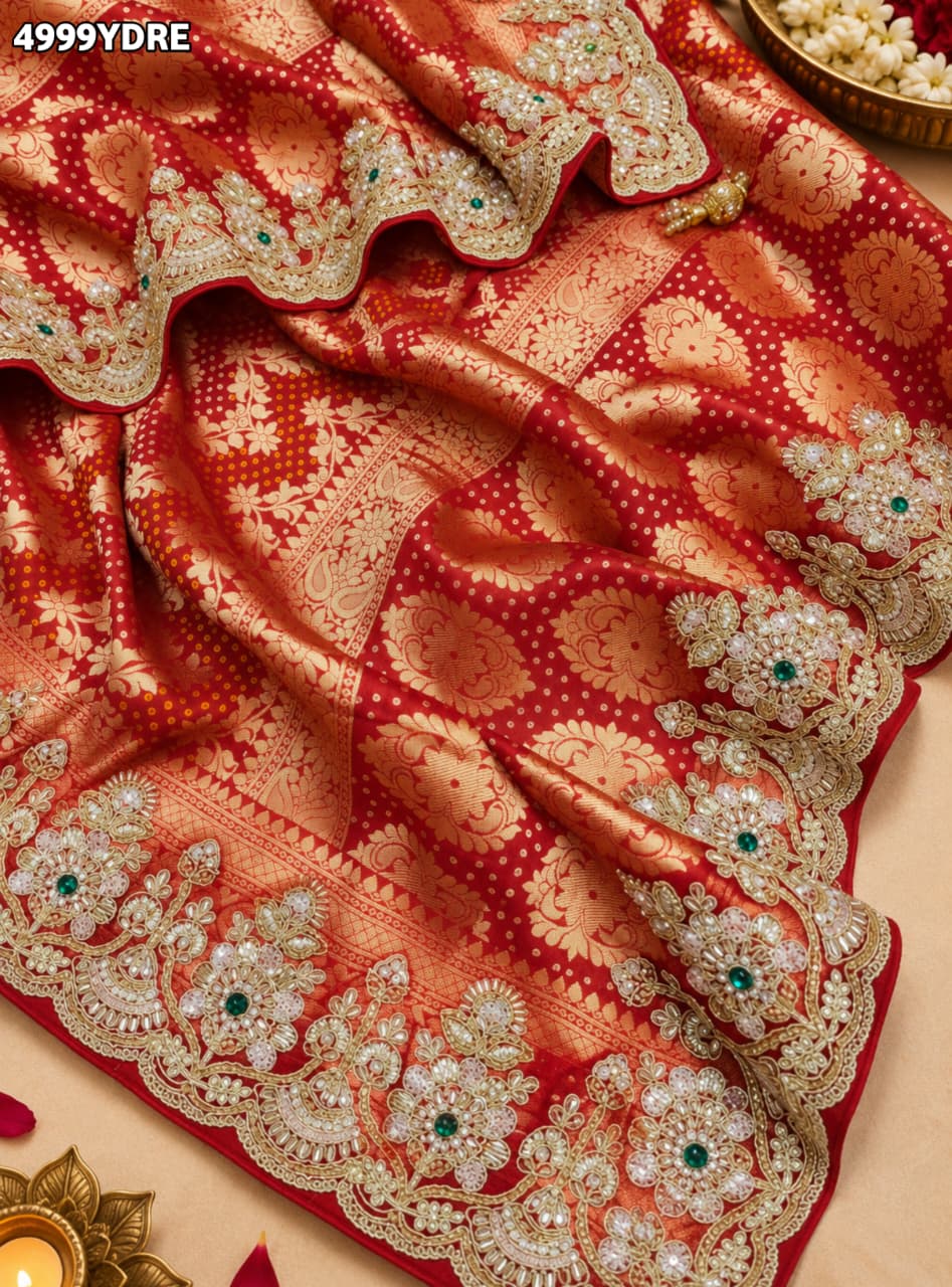 KcPc Designer Georgette Banarasi Dupatta with Heavy Embroidery Work