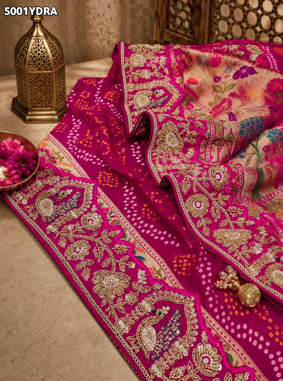 KcPc Designer Georgette Kalamkari Dupatta with Heavy Embroidery