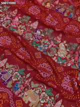 KcPc Georgette Kalamkari Style Dupatta with Heavy Embroidery Work