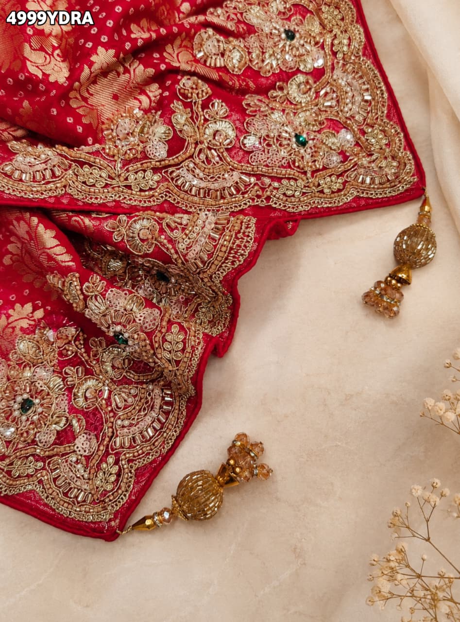 KcPc Georgette Banarasi Style Dupatta with Heavy Embroidery Work