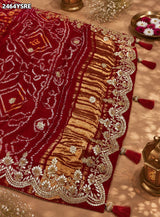 KcPc Pure Gaji Silk Bandhani Saree with Gota Patti Work AMT