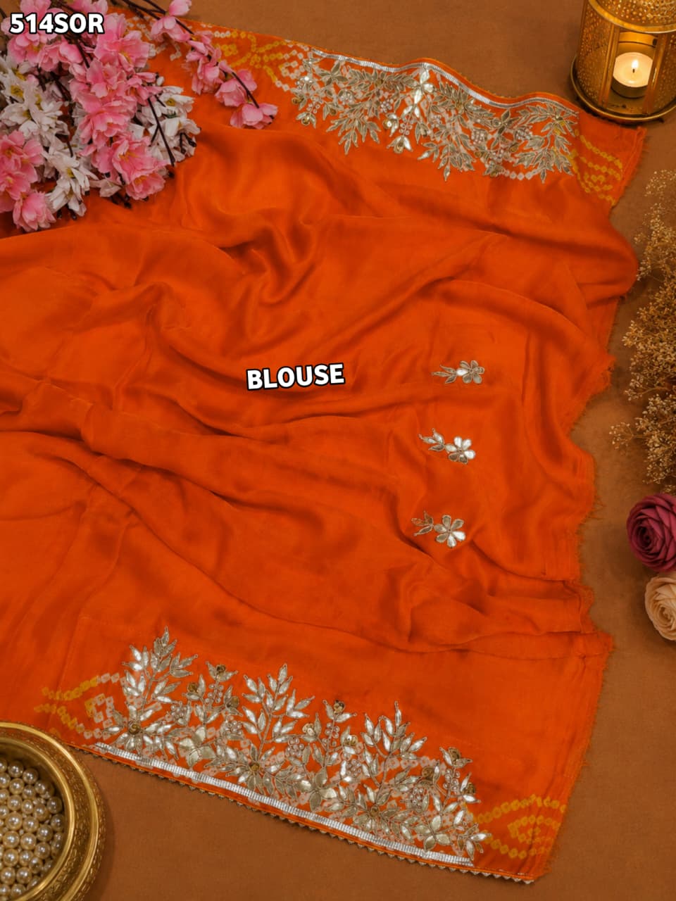 KcPc Pure Gaji Silk Bandhani Saree with Designer Gota Patti WorkAMT