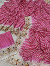 KcPc Crepe Silk Leheriya Style Saree with Designer Embroidery Work