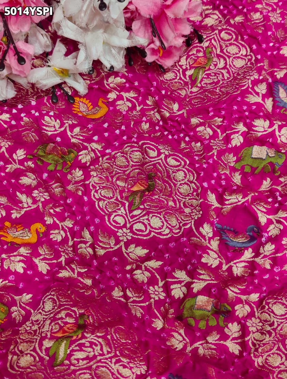 KcPc Traditional Kalamkari Style Pure Khaddi Georgette Saree with Zari WorkASIF