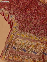 KcPc Pure Khaddi Georgette Kalamkari Saree with Zari WeavingASIF