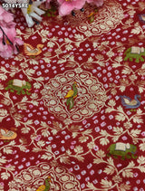 KcPc Pure Khaddi Georgette Kalamkari Saree with Zari WeavingASIF