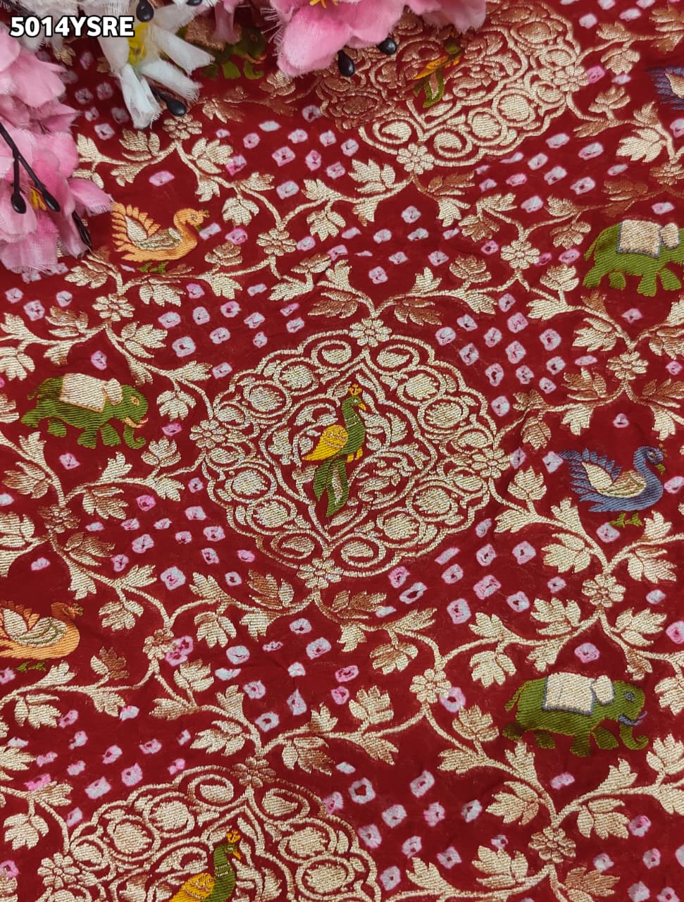KcPc Pure Khaddi Georgette Kalamkari Saree with Zari WeavingASIF